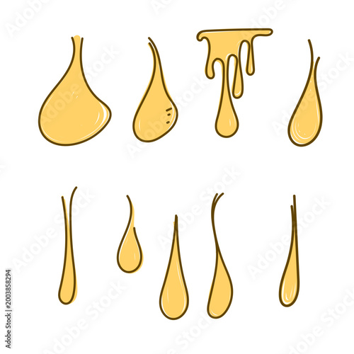 hand drawn doodle liquid honey illustration collection set
