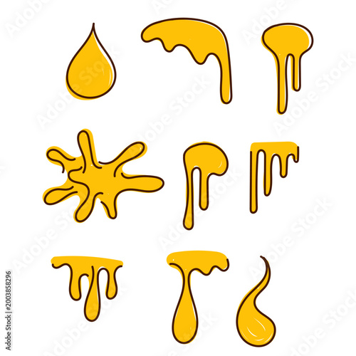hand drawn doodle liquid honey illustration collection set
