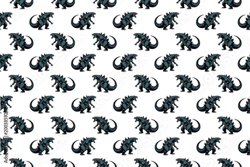 Obraz na płótnie seamless pattern with godzilla