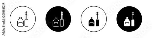 Slika na platnu Eyeliner bottle icons vector graphics collection on white background