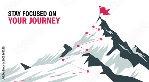 Foto Mountain infographic step success, business challenges illustrated as ascending