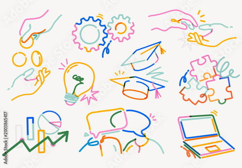 Colorful Abstract Business Icons Element Design Set
