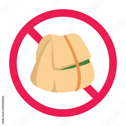 No packed rice sign, outside food restricted sign, no takeaway food icon, packed rice prohibited symbol, gambar larangan nasi bungkus, dilarang membawa makanan dari luar

