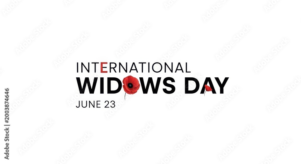 Fototapeta premium International Widows Day awareness logo on white background