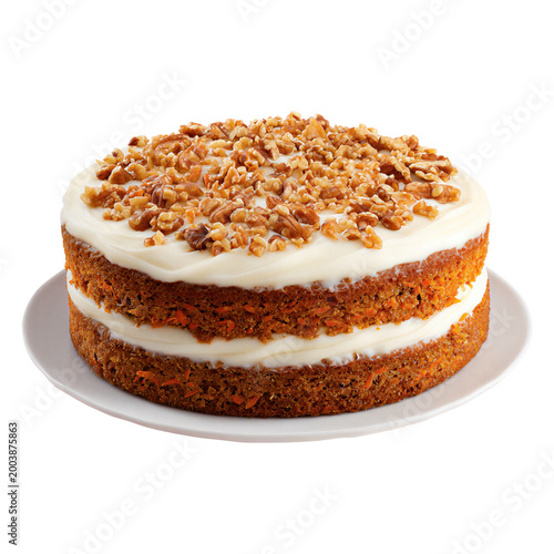 Delicious Carrot Cake with Cream Cheese Frosting Clipart PNG Element
