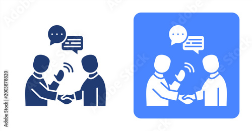 Tableau sur toile Greeting icon, with contrast background.