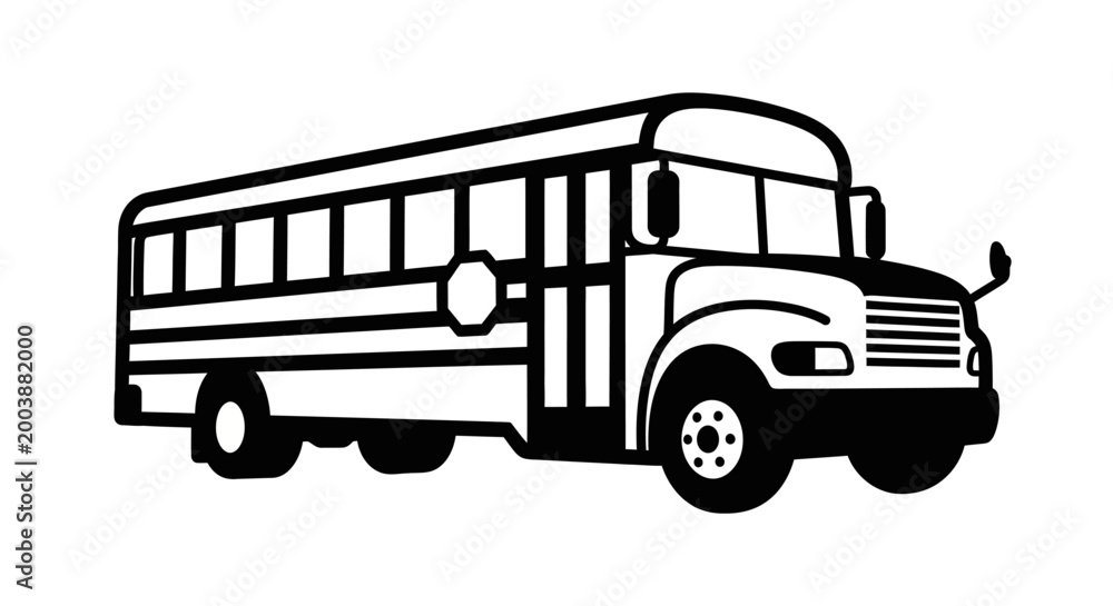 Foto Black and white school bus