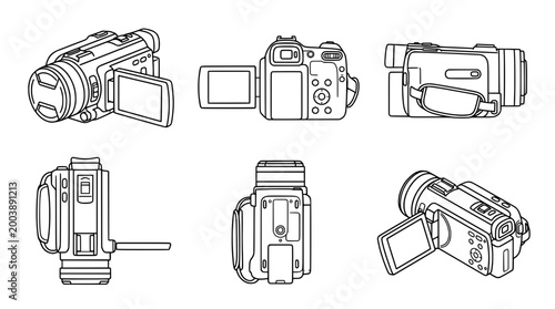 Captivating Line Art Camera Collection for Photography Lovers