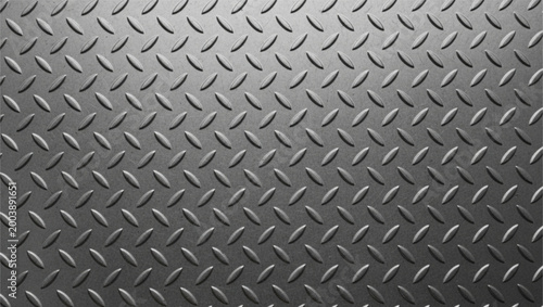 Metal diamond plate texture background with industrial steel pattern and shiny metallic surface