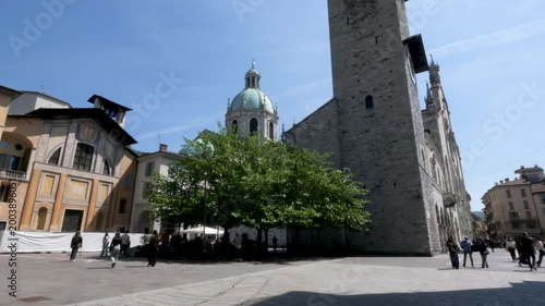 Como, Italy,2026,april,2nd, view of Piazza Guido Grimoldi square