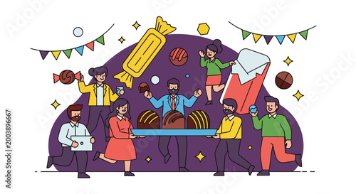 People celebrate World Chocolate Day with joyful festival and colorful decorations