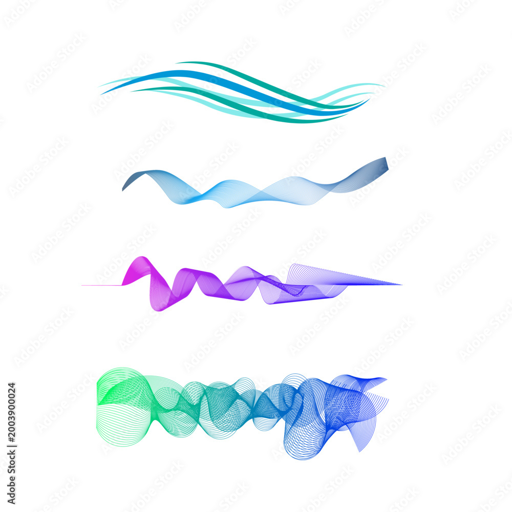 Obraz premium Colorful Abstract Flowing Wave Lines - Vibrant Blue, Pink, and Green Gradient Ribbons for Modern Graphic Design, Creative Presentations, Technology Branding, and Dynamic Liquid Motion Backgrounds
