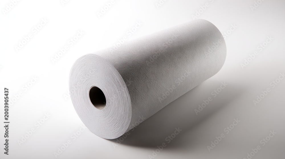 Fototapeta premium Close up of a white paper roll on a white background