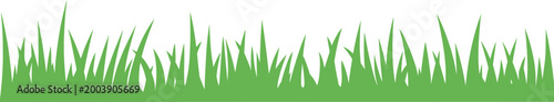 Green grass silhouette vector, natural lawn border with blades, meadow decoration, spring landscape design element