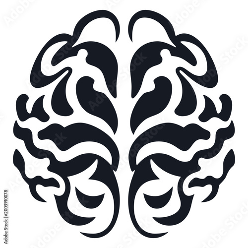 Detailed vector illustration of the human brain anatomy showing the cerebral cortex and cerebellum as a symbol of medical science, mental health, and intelligence isolated on a white background