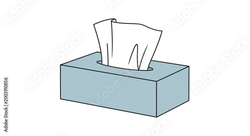 Tissue box with white tissues inside.