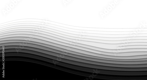 Fotografi Black and white layered wave pattern.