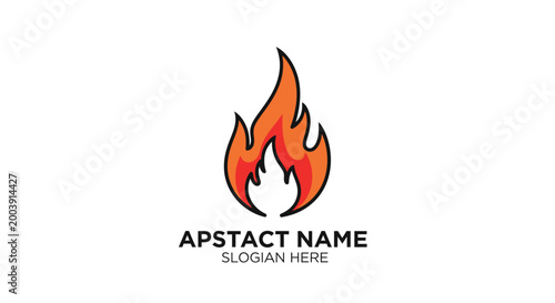 Flame logo with abstract design.