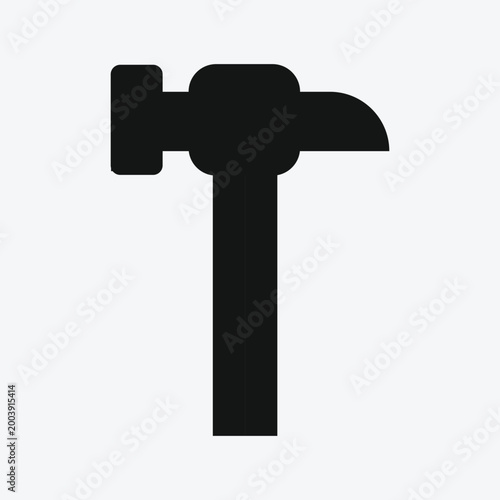 Hammer symbol illustration on background.  Flat Hammer Illustration Carpenter Hand Tool Icon Isolated on Background.