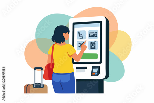 Modern Self Service Kiosk for Airport Check-in and Travel