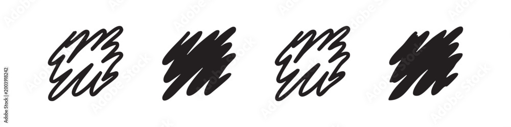 Obraz premium Scribble Square Icon Set - Abstract Texture