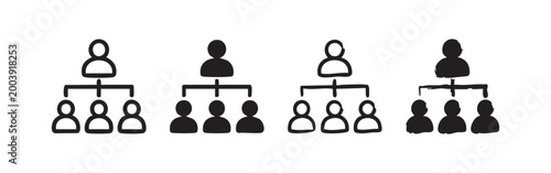 Bild auf Leinwand Organizational chart icon - hierarchy, structure, team, management, business