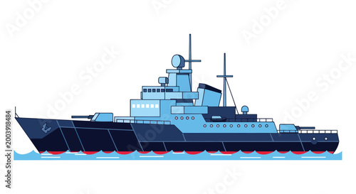 Canvas-taulu Modern Warship Illustration