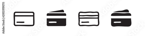 Four stylized pill or capsule icons, black and white