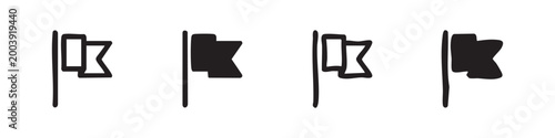 Flag icons: outlined and filled, representing a banner on a pole.