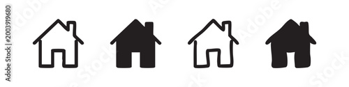 Fotografía Four house icons in different styles and fills