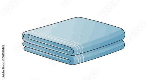 Stack of folded blue towels.