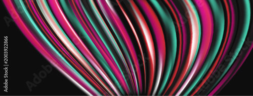 Abstract colorful waves, flowing lines. Vibrant hues create dynamic visual impact. Smooth gradients, modern design.