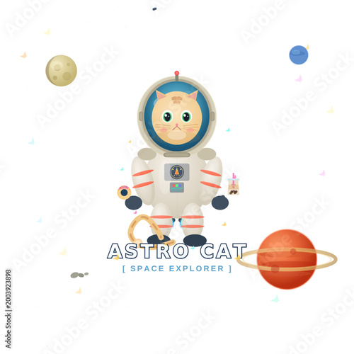 Astro Cat Cute Space Explorer