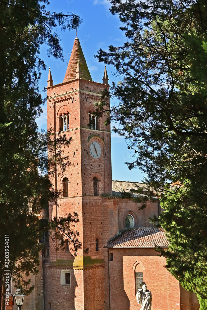 Naklejka premium Asciano, l'Abbazia di Monte Oliveto Maggiore, Siena, Toscana