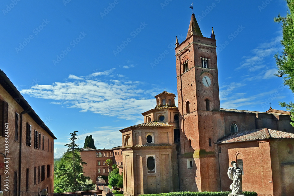 Naklejka premium Asciano, l'Abbazia di Monte Oliveto Maggiore, Siena, Toscana