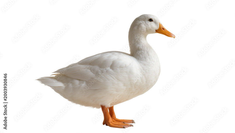 Obraz premium White Pekin Duck Standing Profile View