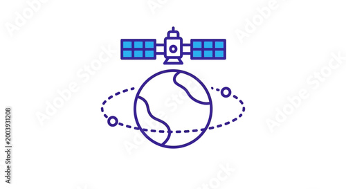 Satellite orbiting the Earth in space.