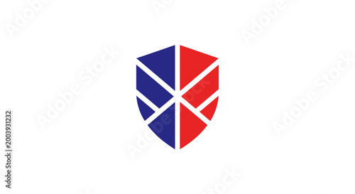 Free Download Shield logo with blue red design. - GFXLoad
