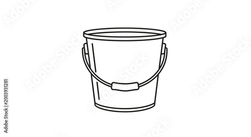 Simple Metal Bucket With Handle.