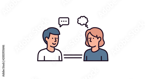 Canvas-taulu Two people talking to each other.