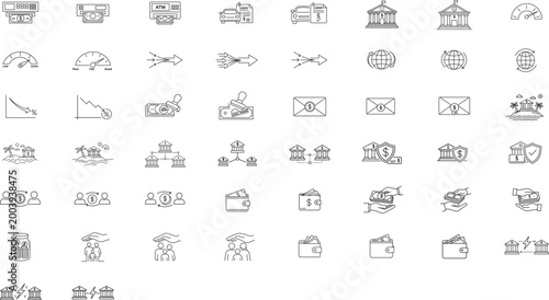 Photos 50 Finance and Banking Vector Icon Set with Editable Stroke