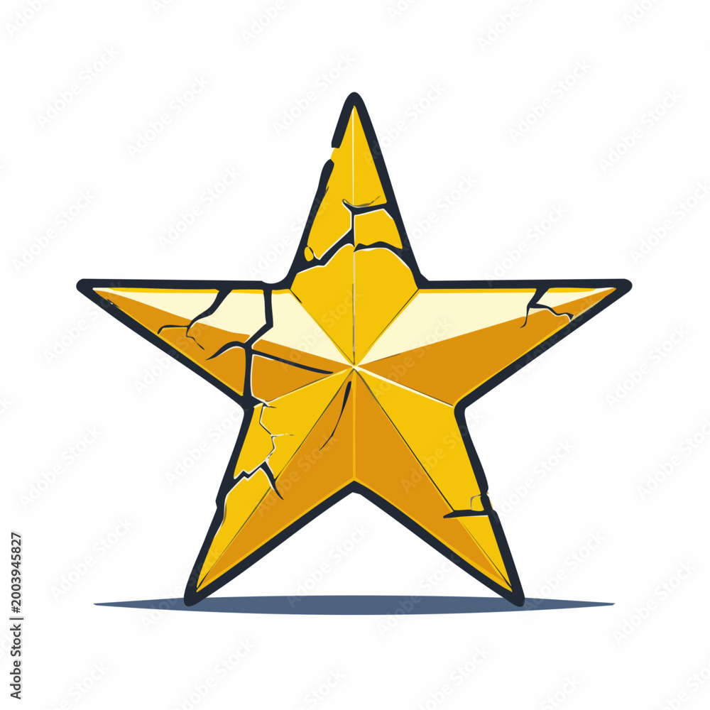 Obraz premium Cracked Golden Star Illustration
