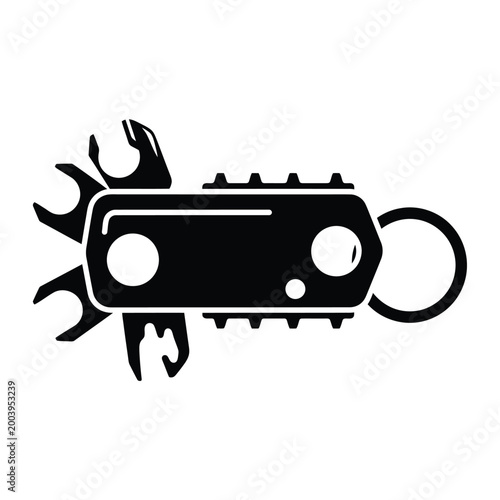 Pocket multitool keychain icon for camping survival and everyday carry utility maintenance.