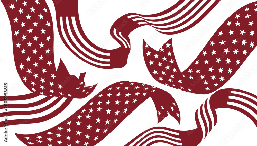 Fototapeta premium Abstract patriotic design with stars and stripes celebrating american independence