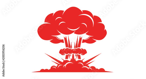 Konstfotografi Red Atomic Explosion Cloud Icon