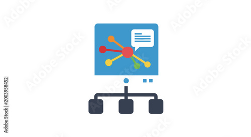 network connection diagram on computer screen high quality