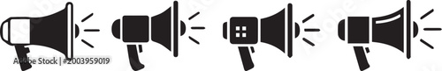 megaphone icon set .