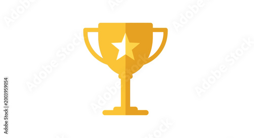 trophy icon with star design on white background