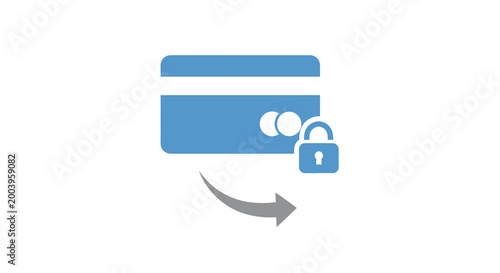 credit card security icon with lock and arrow