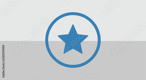star inside circle with blue outline high quality